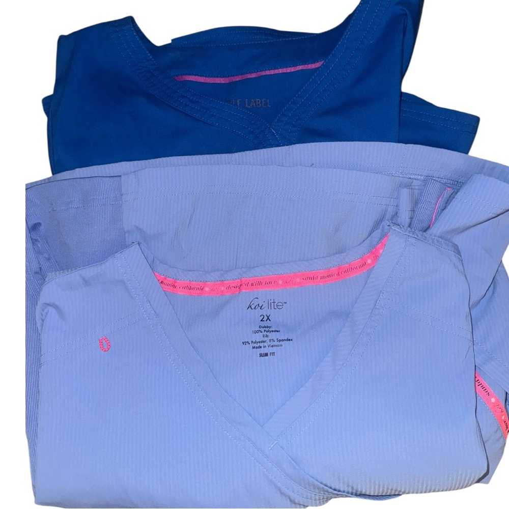 Blue and Light Blue Scrub Tops